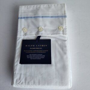 Ralph Lauren White Palmer Percale Organic Cotton STD Pillowcases